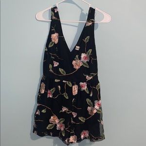 Floral Embroidered Romper